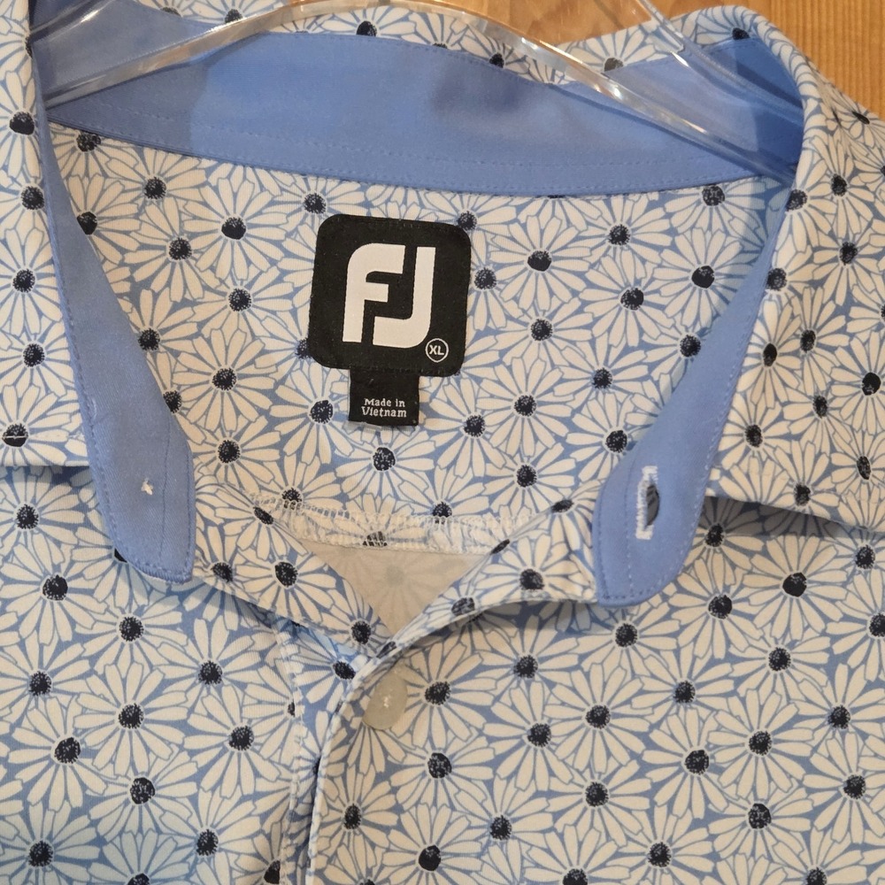FootJoy Light Blue Floral Polo Shirt